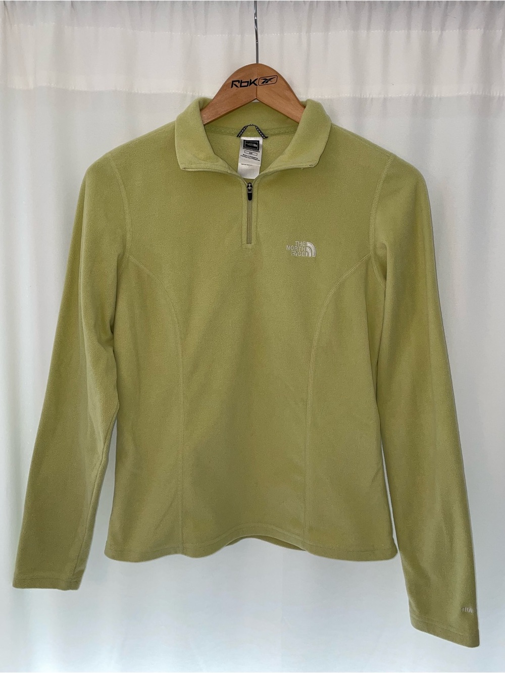 The North Face 1/4 zip fleece pullover lime green TKA 100 women’s S small TNF